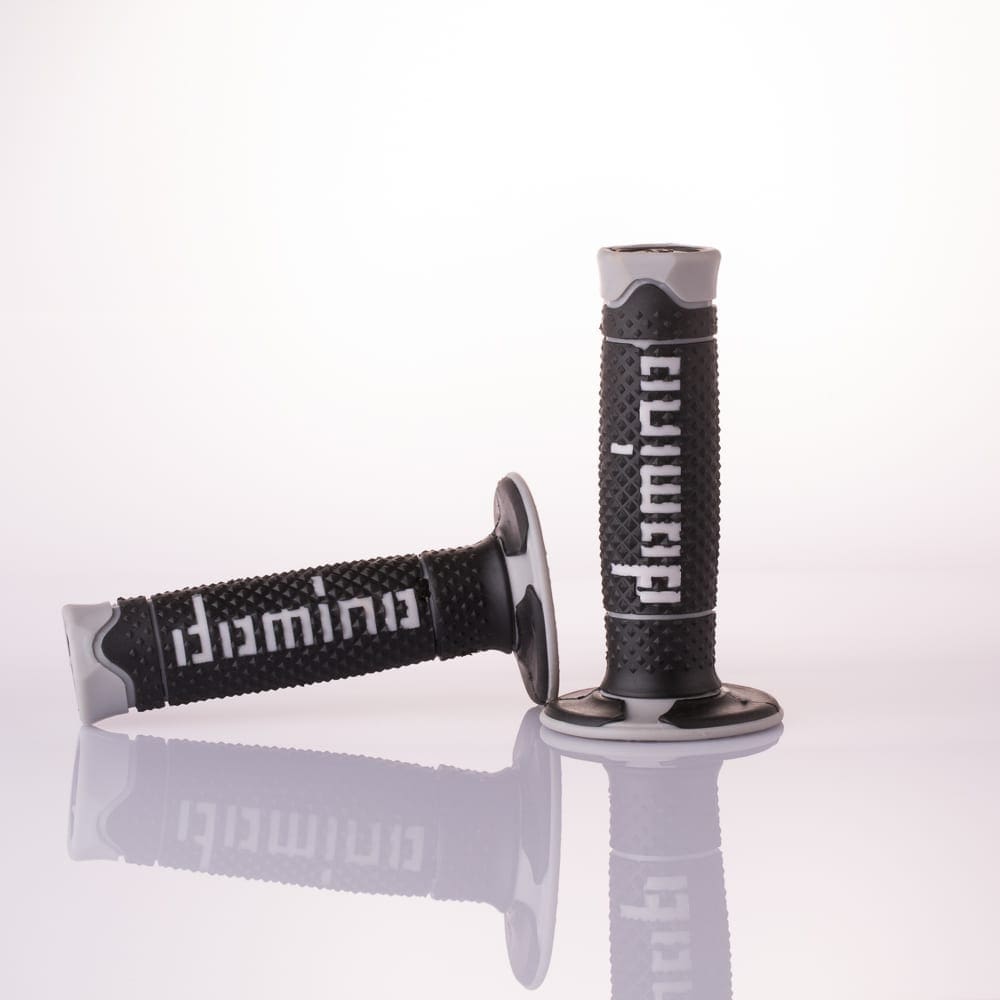 108-9-BK-GY Motorcycle Handlebars Domino Grips Grey