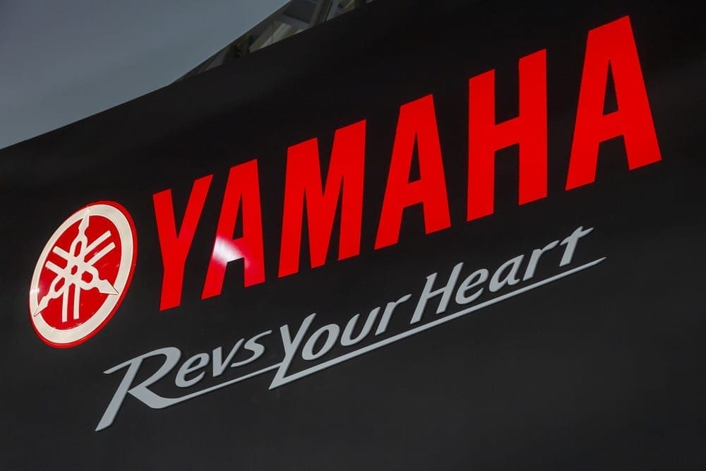 MILAN, ITALY - NOVEMBER 5: Yamaha logo at EICMA, international motorcycle exhibition on NOVEMBER 5, 2019 in Milan.